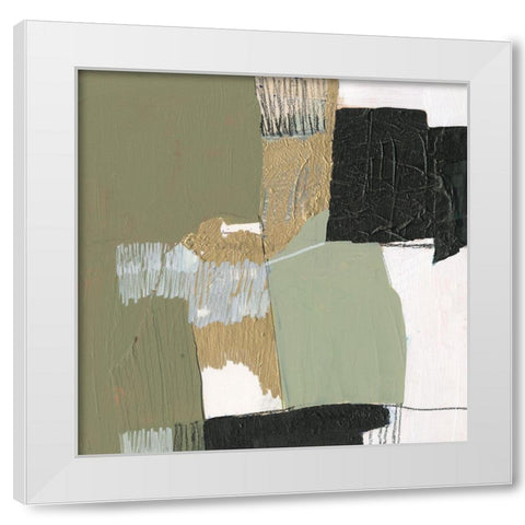 Custom Olive Black And Gold II White Modern Wood Framed Art Print by Goldberger, Jennifer