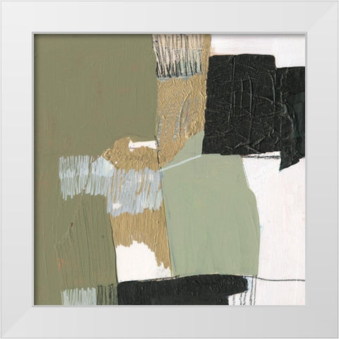 Custom Olive Black And Gold II White Modern Wood Framed Art Print by Goldberger, Jennifer