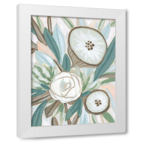 Sage Bouquet I White Modern Wood Framed Art Print by Vess, June Erica