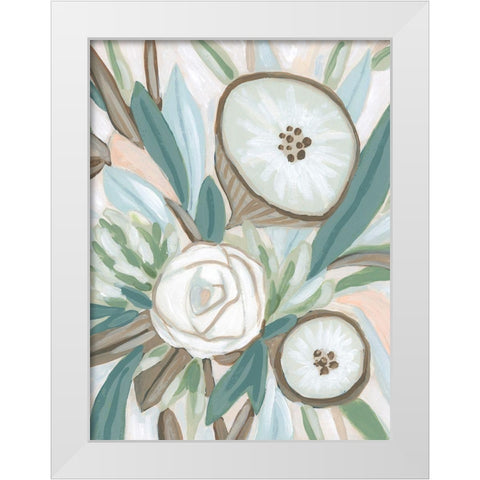 Sage Bouquet I White Modern Wood Framed Art Print by Vess, June Erica