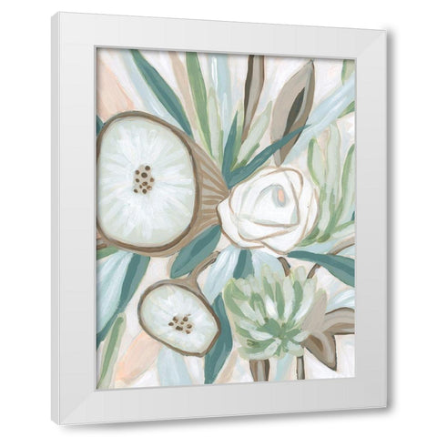 Sage Bouquet II White Modern Wood Framed Art Print by Vess, June Erica