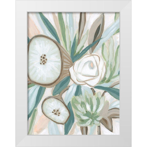 Sage Bouquet II White Modern Wood Framed Art Print by Vess, June Erica