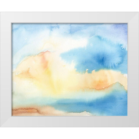 Watercolor Sky I White Modern Wood Framed Art Print by Longley, Alicia