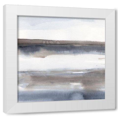 Blue-Grey Seas I White Modern Wood Framed Art Print by Harper, Ethan