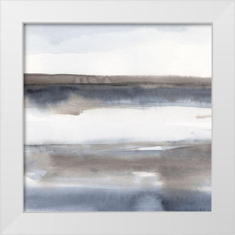 Blue-Grey Seas I White Modern Wood Framed Art Print by Harper, Ethan