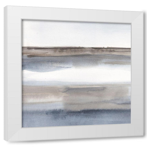 Blue-Grey Seas III White Modern Wood Framed Art Print by Harper, Ethan