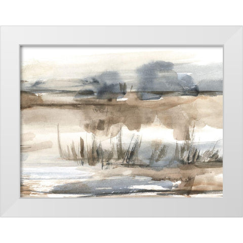 Blue-Grey Marsh I White Modern Wood Framed Art Print by Harper, Ethan