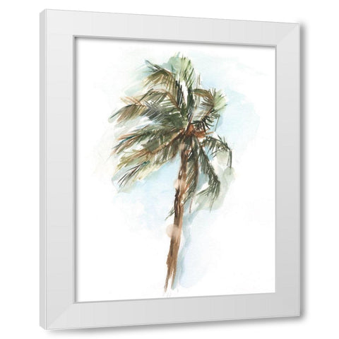 Watercolor Palm Study II White Modern Wood Framed Art Print by Harper, Ethan