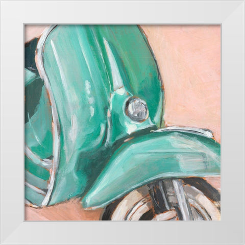Retro Scooter IV White Modern Wood Framed Art Print by Harper, Ethan