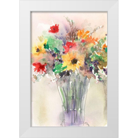 Fancy that Bouquet I White Modern Wood Framed Art Print by Dixon, Samuel