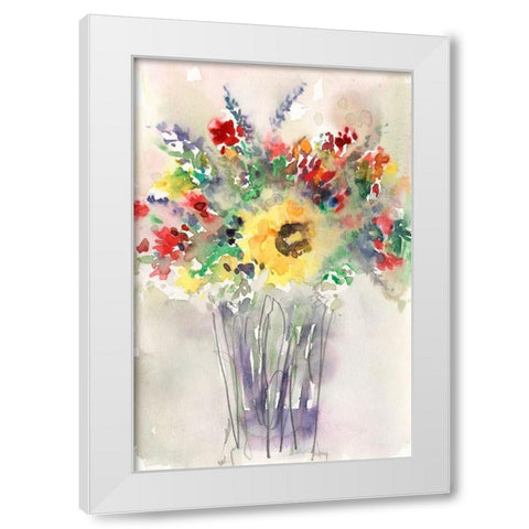 Fancy that Bouquet II White Modern Wood Framed Art Print by Dixon, Samuel