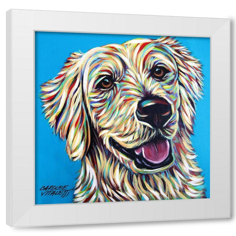 Furry Dog Friend I White Modern Wood Framed Art Print by Vitaletti, Carolee