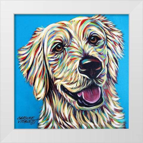 Furry Dog Friend I White Modern Wood Framed Art Print by Vitaletti, Carolee