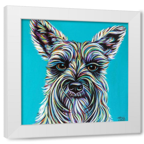 Colorful Schnauzer White Modern Wood Framed Art Print by Vitaletti, Carolee