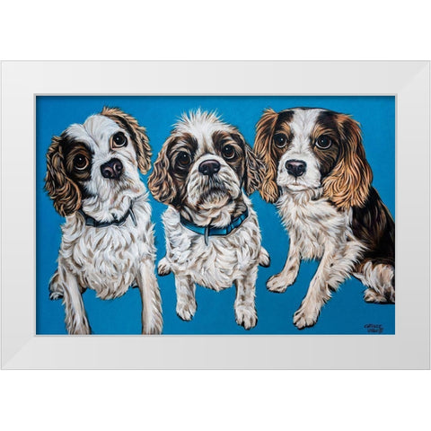 King Charles Family White Modern Wood Framed Art Print by Vitaletti, Carolee