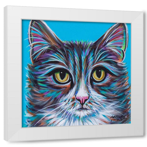 Pastel Cats I White Modern Wood Framed Art Print by Vitaletti, Carolee