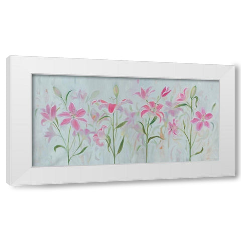 Dancing Pink Trio III White Modern Wood Framed Art Print by Iafrate, Sandra