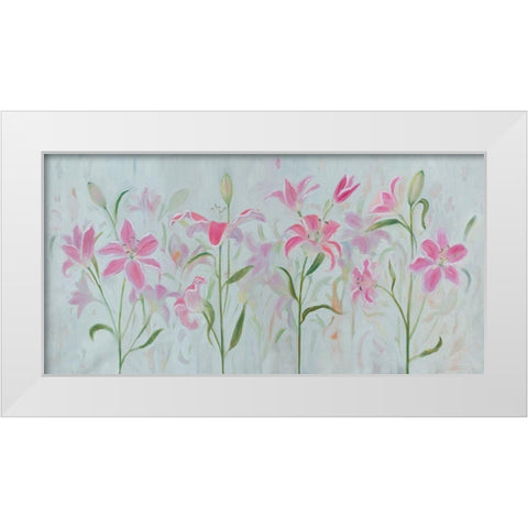 Dancing Pink Trio III White Modern Wood Framed Art Print by Iafrate, Sandra