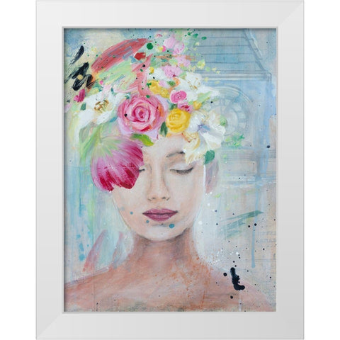 Femme Fleur I White Modern Wood Framed Art Print by Iafrate, Sandra