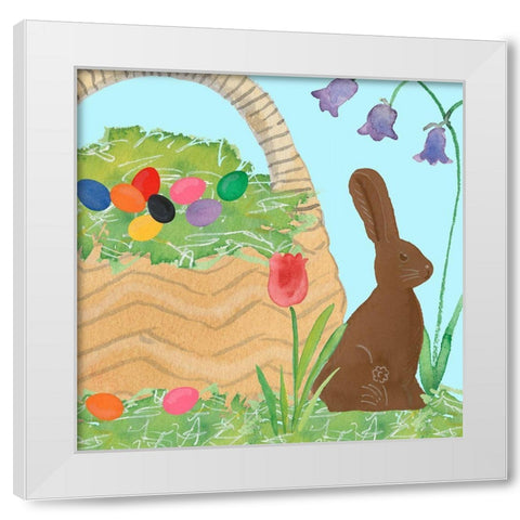 Easter Basket Time II White Modern Wood Framed Art Print by Longley, Alicia