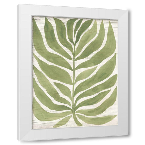 Driftwood Palm Leaf I White Modern Wood Framed Art Print by Vess, June Erica
