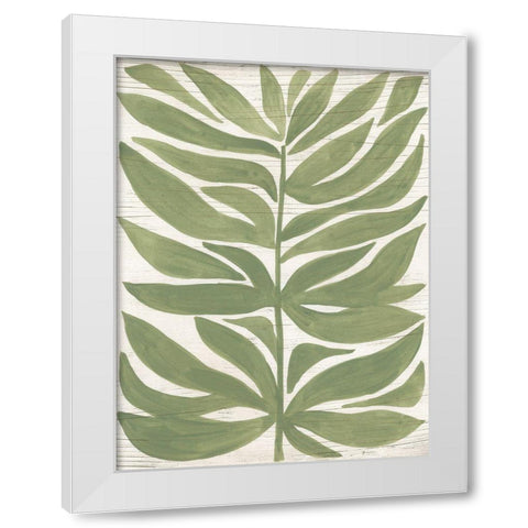 Driftwood Palm Leaf II White Modern Wood Framed Art Print by Vess, June Erica