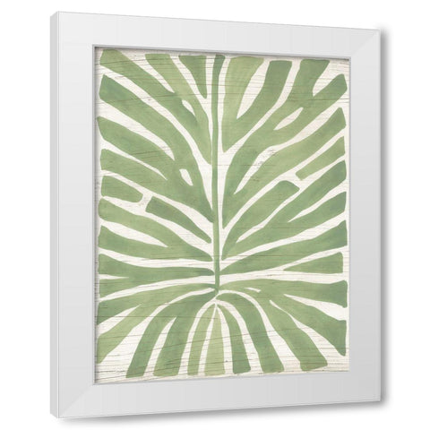 Driftwood Palm Leaf III White Modern Wood Framed Art Print by Vess, June Erica