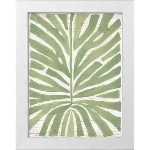 Driftwood Palm Leaf III White Modern Wood Framed Art Print by Vess, June Erica
