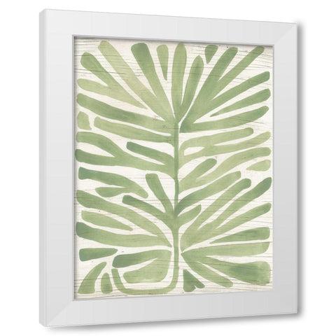 Driftwood Palm Leaf IV White Modern Wood Framed Art Print by Vess, June Erica