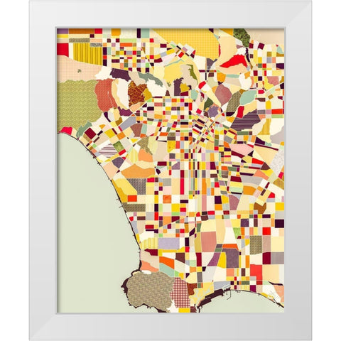 Modern Los Angeles Map White Modern Wood Framed Art Print by Galapon, Nikki