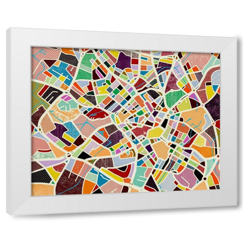 Modern Birmingham Map White Modern Wood Framed Art Print by Galapon, Nikki