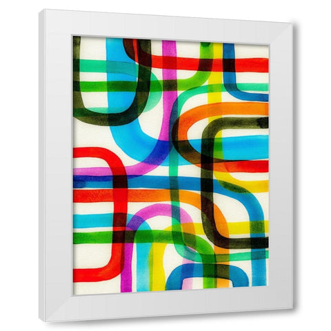 Overlapping I White Modern Wood Framed Art Print by Galapon, Nikki