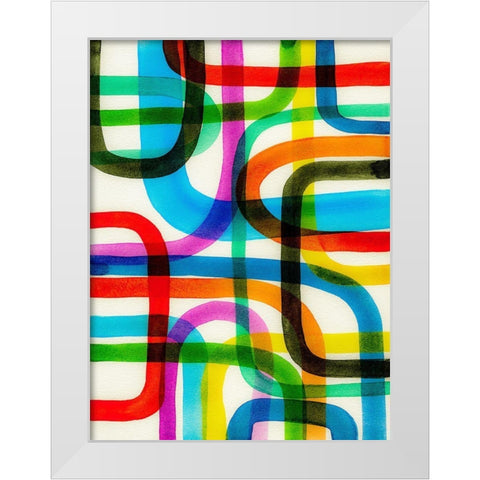 Overlapping I White Modern Wood Framed Art Print by Galapon, Nikki