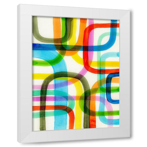 Overlapping II White Modern Wood Framed Art Print by Galapon, Nikki