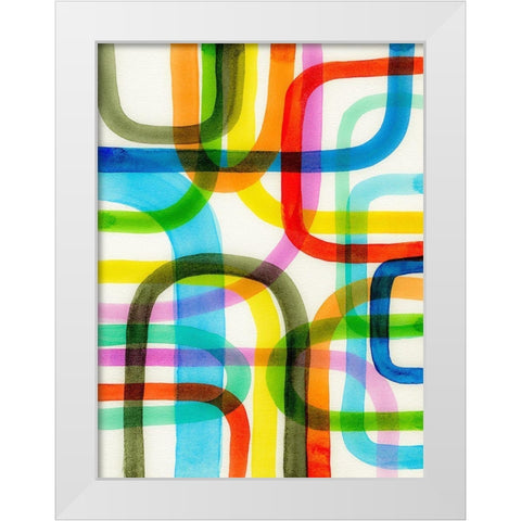 Overlapping II White Modern Wood Framed Art Print by Galapon, Nikki