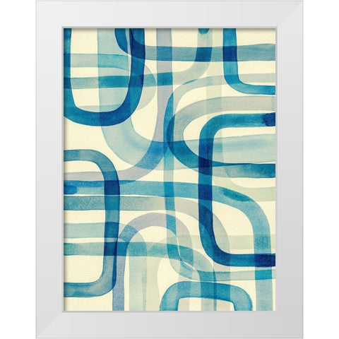 Overlapping III White Modern Wood Framed Art Print by Galapon, Nikki