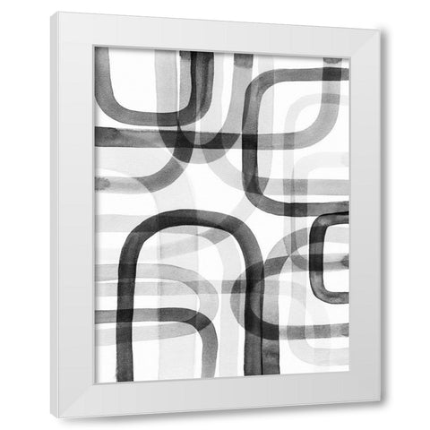 Overlapping VI White Modern Wood Framed Art Print by Galapon, Nikki