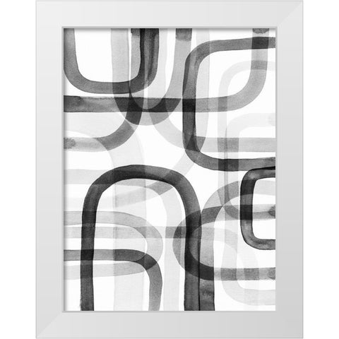 Overlapping VI White Modern Wood Framed Art Print by Galapon, Nikki