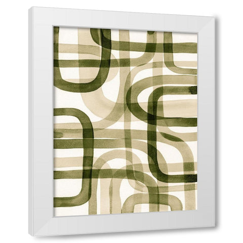 Overlapping VII White Modern Wood Framed Art Print by Galapon, Nikki