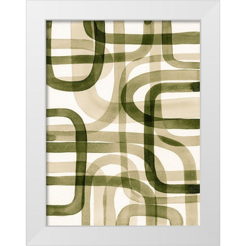 Overlapping VII White Modern Wood Framed Art Print by Galapon, Nikki