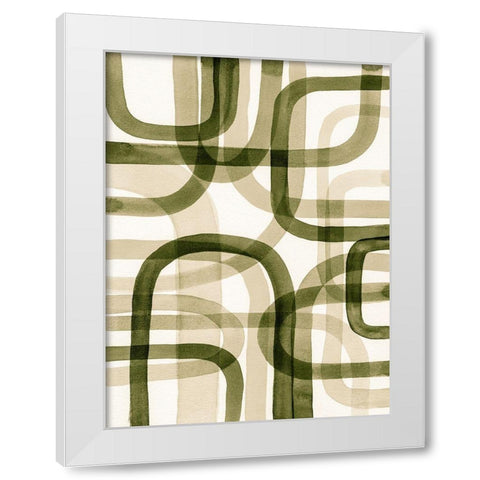 Overlapping VIII White Modern Wood Framed Art Print by Galapon, Nikki