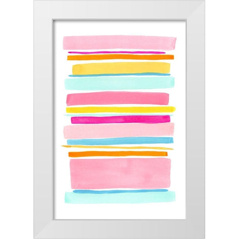 Summer Stripes I White Modern Wood Framed Art Print by Galapon, Nikki
