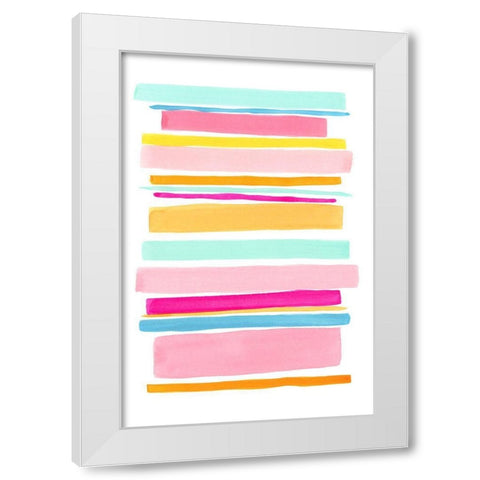 Summer Stripes II White Modern Wood Framed Art Print by Galapon, Nikki
