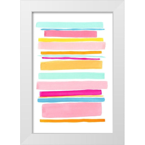 Summer Stripes II White Modern Wood Framed Art Print by Galapon, Nikki