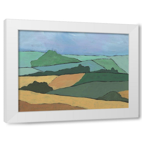 Blocked Topography I White Modern Wood Framed Art Print by Moore, Regina