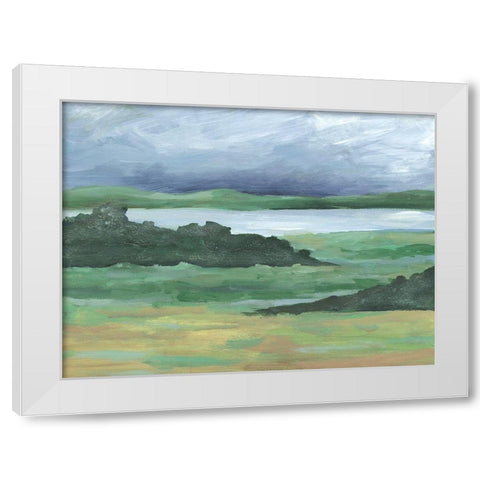 Striated Terrain I White Modern Wood Framed Art Print by Moore, Regina