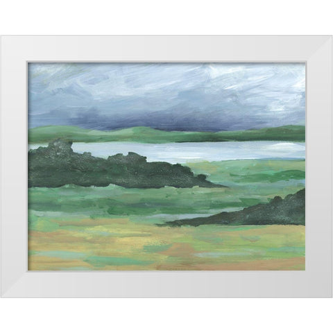 Striated Terrain I White Modern Wood Framed Art Print by Moore, Regina