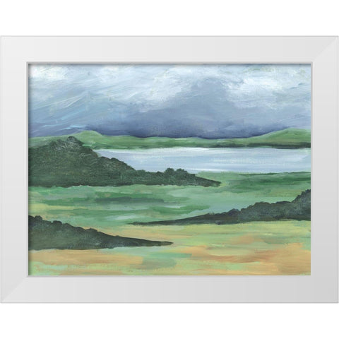 Striated Terrain II White Modern Wood Framed Art Print by Moore, Regina