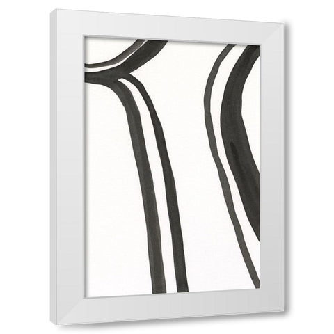 Ink Lines II White Modern Wood Framed Art Print by Moore, Regina