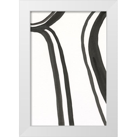 Ink Lines II White Modern Wood Framed Art Print by Moore, Regina